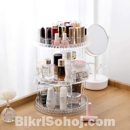 360° rotating cosmetics organizer